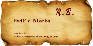 Maár Bianka névjegykártya