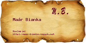 Maár Bianka névjegykártya